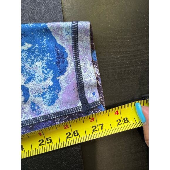 Sweaty All Day 7/8 Workout Leggings Blue Marlin Moon Print Galaxy Swirl Size S - Picture 12 of 12